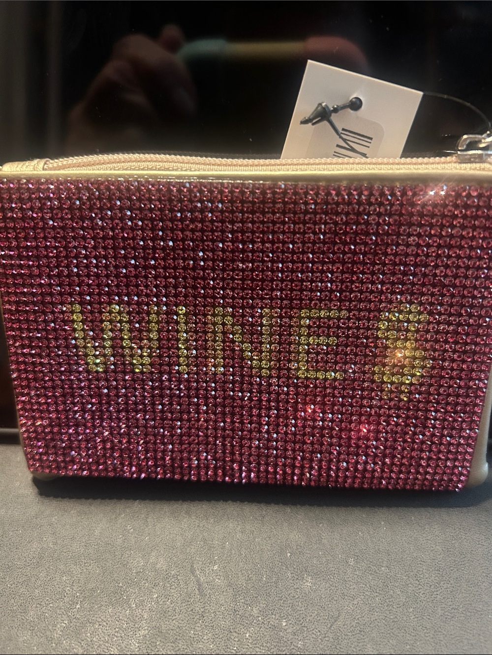 AMAZINGLY SPARKLY Coin Purse WINE $ New!